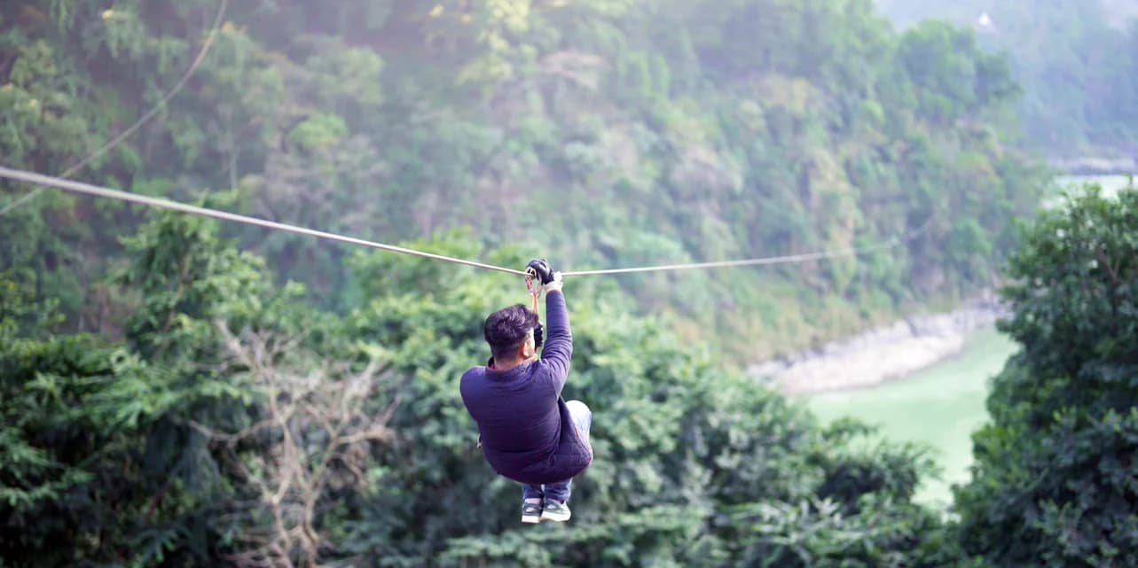 Zipline Across Ganga by Thrill Factory (Shivpuri Rishikesh)