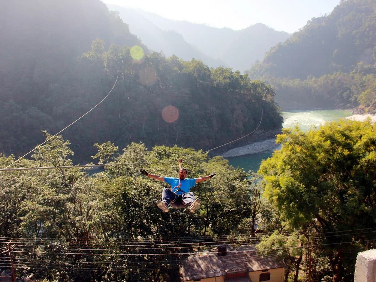 Zipline Across Ganga by Thrill Factory (Shivpuri Rishikesh)